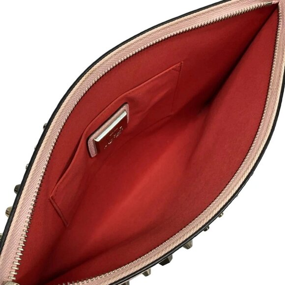 Auth CHRISTIAN LOUBOUTIN Loubi Clutch Pink Leather Clutch Bag - Picture 14 of 15
